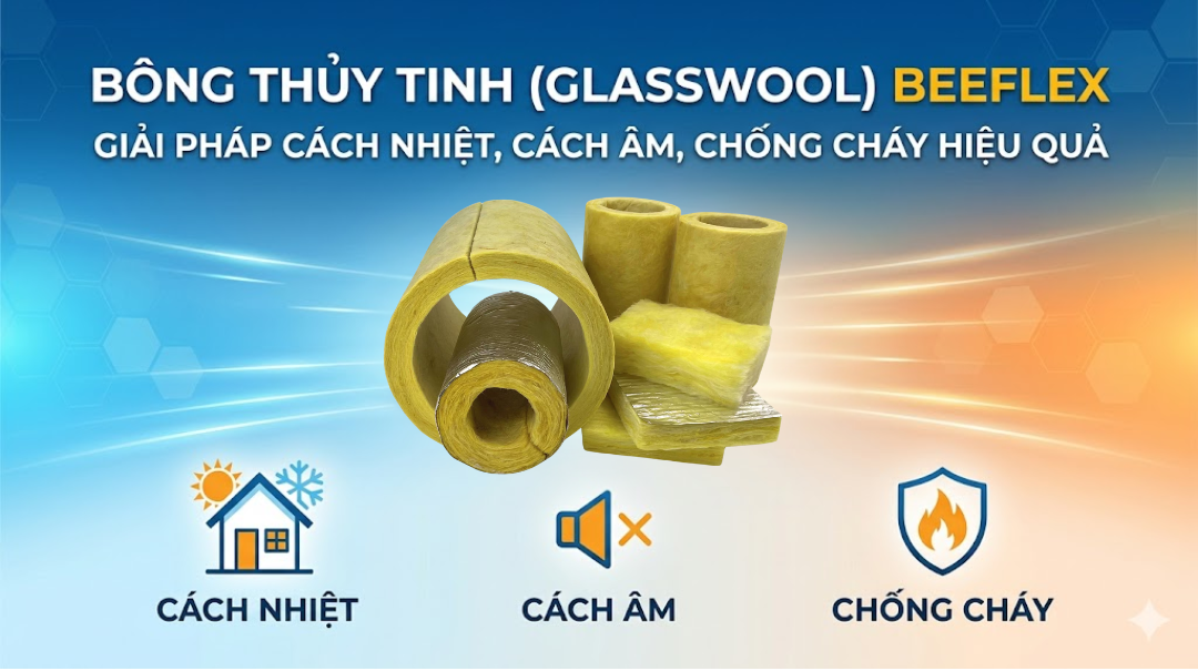 BÔNG THỦY TINH (GLASSWOOL) BEEFLEX – GIẢI PHÁP CÁCH NHIỆT, CÁCH ÂM, CHỐNG CHÁY HIỆU QUẢ
