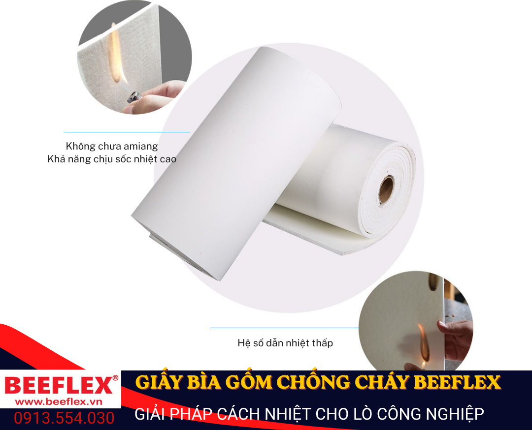 Bìa gốm Ceramic BEEFLEX cách nhiệt chịu nhiệt cao dùng trong lò công nghiệp